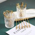 thumbnail image 4 of Dessert Spoon Fork Set,20 Pcs 4.7 Inch Cake Fork,Coffee Spoon,Creative Gold Leaf Fruit Fork,(10 Spoon + 10 Fork), 4 of 7
