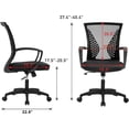 thumbnail image 3 of BestOffice Ergonomic Mesh Office Chair, Mid-Back Task Chair with Lumbar Support, Armrests, Rolling Swivel & Adjustable Height, Black, 3 of 7
