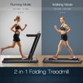 thumbnail image 3 of Costway 2-in-1 Folding Treadmill 2.25HP Jogging Machine w/ Dual LED Display Black, 3 of 8