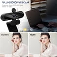 thumbnail image 2 of USB HD 1080P Video Webcam and Wide Angle Camera with Built-in Microphone and Rotatable Tripod,for Laptop Computer or Desktop PC,Great for Live Streaming.Calls.Video Conferencing(Black), 2 of 7