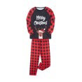 thumbnail image 3 of Diconna Ensemble de Pyjamas de Noël pour la Famille Imprimé Lettre Manches Longues Col Rond Hauts Pantalon à Carreaux, 3 of 9