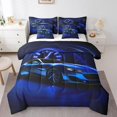 thumbnail image 1 of Blue Sports Car 7 Piece Comforter Set Full Bed in a Bag,Racing Car Extreme Sport Bedding Sets Speed Automobile Vehicles Speedometer Sheet Set with Comforter, 1 of 5