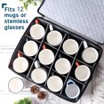 thumbnail image 2 of StorageBud China Cup or Mug Storage Set, Hard Shell and Stackable, Securely Padded Dinnerware Storage Containers & Dish Cases with Dividers, Handles & Zippers for Transport, 2 of 7