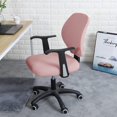 thumbnail image 3 of ORUYROP Housse de Chaise de Bureau Rose Résistante à l'Eau Extensible Jacquard Élastique Housses 2 Pcs pour Chaise d'Ordinateur de Bureau Housse Extensible, 3 of 7