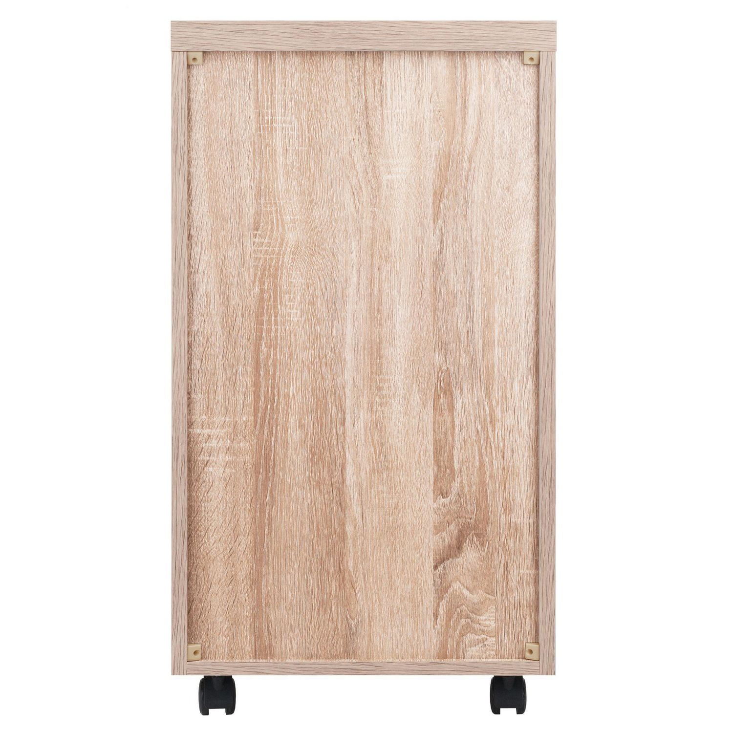 Winsome Kenner Mobile Storage Cabinet, 5 Drawers, Reclaimed Wood/White Finish