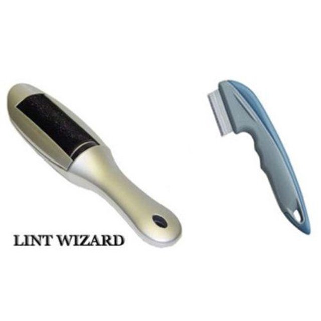 Lint Wizard Self Cleaning Lint Brush w/ Bonus ShedEnder Tool