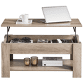 thumbnail image 2 of Yaheetech Table Basse à Plateau Relevable avec Compartiment Caché et Tablette Ouverte, Gris, 2 of 8