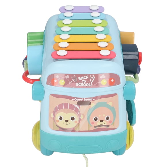 LYUMO Xylophone Bus Musical, Éviter Automatiquement les Obstacles Blocs 3D Perles Colorées Exercice Capacité Pratique Bus Musical pour Bébé pour la Maison