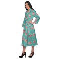 thumbnail image 2 of Moomaya Cotton Robe Women Long Printed Cotton Crossover Summer Bathrobes, 2 of 6