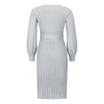 thumbnail image 4 of LLYwey en Liquidation Robes à Col en V pour Femmes 2024 Mode Bohème Col Rond Manches Longues Robe en Tricot Longueur Mini Nouvelles Robes Portefeuille Gris TTG, 4 of 7