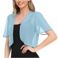 thumbnail image 1 of Timegard Shrugs for Dresses Summer Lightweight Chiffon Short Sleeve Open Front Beach Casual Flowy Top, 1 of 4