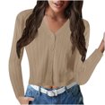 thumbnail image 2 of LOVZFMLL Cardigan pour Femmes Mode et Hiver Décontracté Manche Chandail Blouse Cardigan Uni, 2 of 8