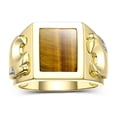 thumbnail image 1 of RYLOS Men's Rings 14K Yellow Gold Designer Ring Tiger Head On Both Sides Diamond in the Eyes and Tiger Eye Rings For Men Size 11, 1 of 6
