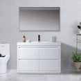 thumbnail image 2 of Vanity Art 48 Inches Single Sink Floor Mounted Bathroom Vanity Set 2 Drawers Storage Cabinet with White Engineered Top Undermount Rectangle Sink, 2 of 8