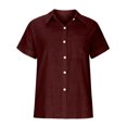 thumbnail image 4 of Birdeem Womens Tops Fashion Solid Button Shirt Female V-Neck Loose T-Shirt Blouse Tops, 4 of 8