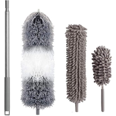 Bendable Head Microfiber Dusters for Household Cleaning, Scratch-resistant Soft Rubber Tip Ensures Safe Use