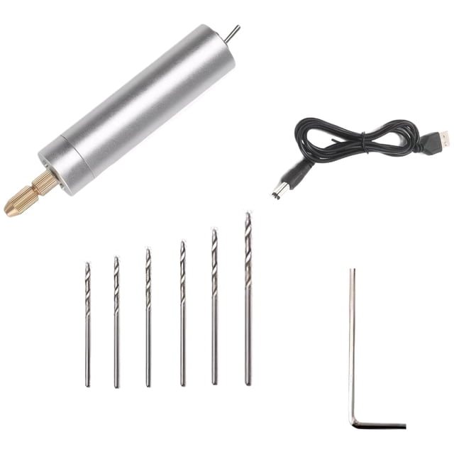 mmirethe Mini Electric Drill Portable And Small Size Convenient USB Charging 4.Small Size Mini Small Electric silver