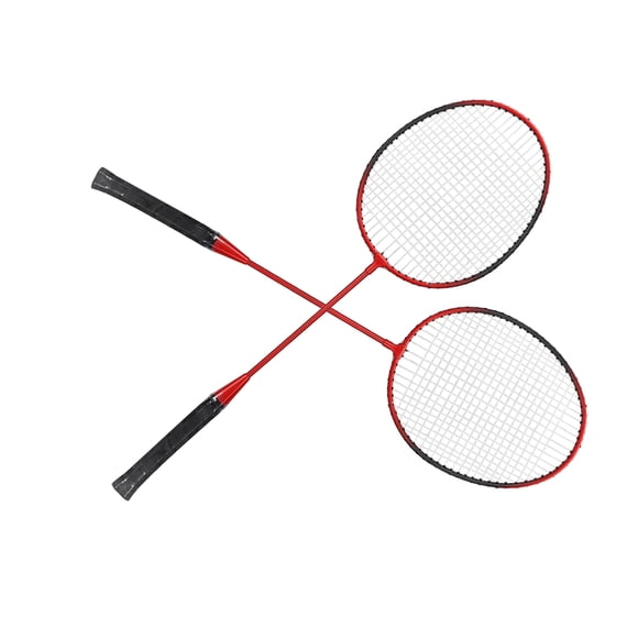 Raquette de Badminton, Raquette de Badminton Sportive Robuste à Haute Dureté Offensive Légère avec Sac de Rangement pour l'Extérieur Rouge,Bleu