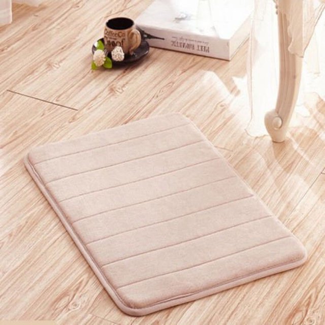 Soft Plain Absorbent Rugs Home Memory Non-slip Coral Velvet Foam Mat
