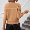 thumbnail image 4 of Qertyioot Chandails à Col en V pour Femmes Automne Mode Féminine Décontractée Couleur Chandail à Manches Longues, 4 of 7