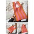 thumbnail image 2 of Sac à Bandoulière pour Femme à Motif Rayé Sac à Main Fourre-Tout Grande Capacité Fourre-Tout pour Femmes Rose Orange, 2 of 8