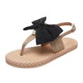 thumbnail image 2 of Weiqiqre Sandales à Talons pour Femmes, Chaussures Plates d'Été pour Femmes en Corde de Lin Tricotée Polyvalentes à Bout Rabattable Rabais, 2 of 5