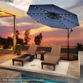 thumbnail image 2 of Gymax 10Ft Offset Hanging Umbrella Patio Outdoor w/ 32 Solar LED Lights Navy, 2 of 10