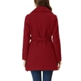 thumbnail image 3 of INSPIRE CHIC Manteau Trench Long pour Femme, Mignon, Col Rabattu, Simple Boutonnage, Ceinturé, m Rouge Foncé, 3 of 6
