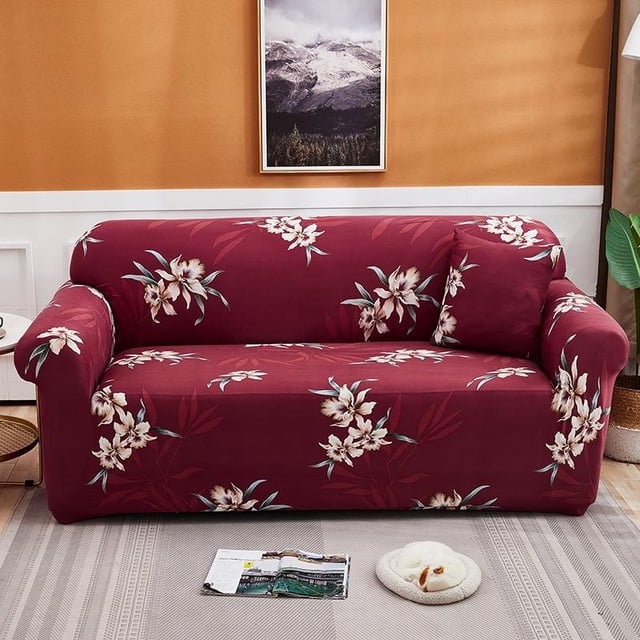 Stretch Sofa Cover Printed Couch Covers Elastic Sofa Slipcovers Cushion Couches Non Slip Soft Washable Furniture Protective Universal