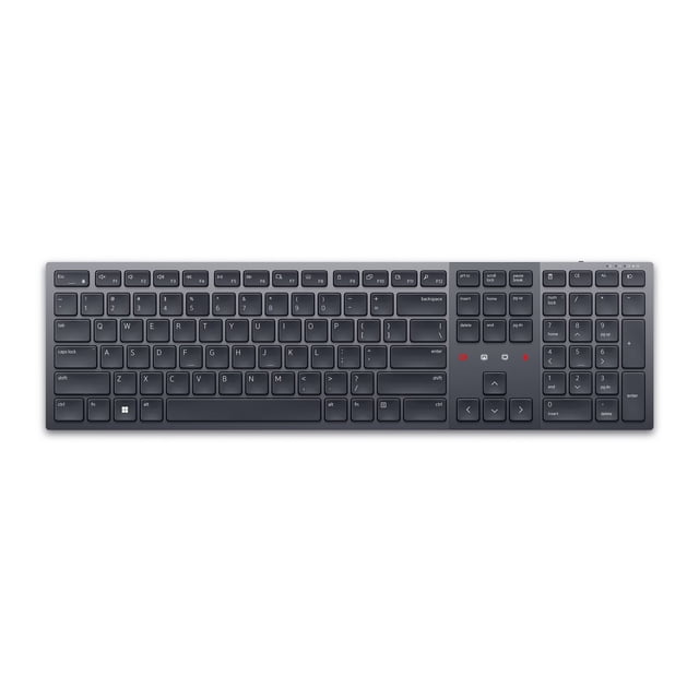 Dell Premier KB900 - Clavier - collaboration - Rétroéclairé - Sans Fil - 2,4 GHz, Bluetooth 5.1 - QWERTY - É.-U. - graphite - avec un Service d'Échange Avancé de 3 Ans