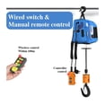 thumbnail image 3 of Electric Hoist Lift Portable Crane, 100-500KG Upgrade Electric Winch With Remote Control, Steel Wire Rope Lifting Hoist ,Powerful Pulling Performance, 3 of 5