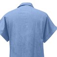 thumbnail image 5 of zanvin Robe en Denim pour Femmes Grande Taille à Manches Courtes Ajustée en Denim Couleur Unie avec Fermeture Éclair Robe Courte, 5 of 5