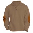 thumbnail image 1 of RXIRUCGD Blouse Décontractée Mode pour Hommes Sports de Plein Air Couleur Unie Manches Longues Col Rabattu, Kaki, Taille : L, 1 of 7
