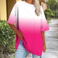 thumbnail image 4 of cfhntfmh Hauts Grande Taille pour Femmes Été Tunique Ample à Col Rond Blouse à Manches Courtes Basique Tendance T-Shirts Dégradés, 4 of 7