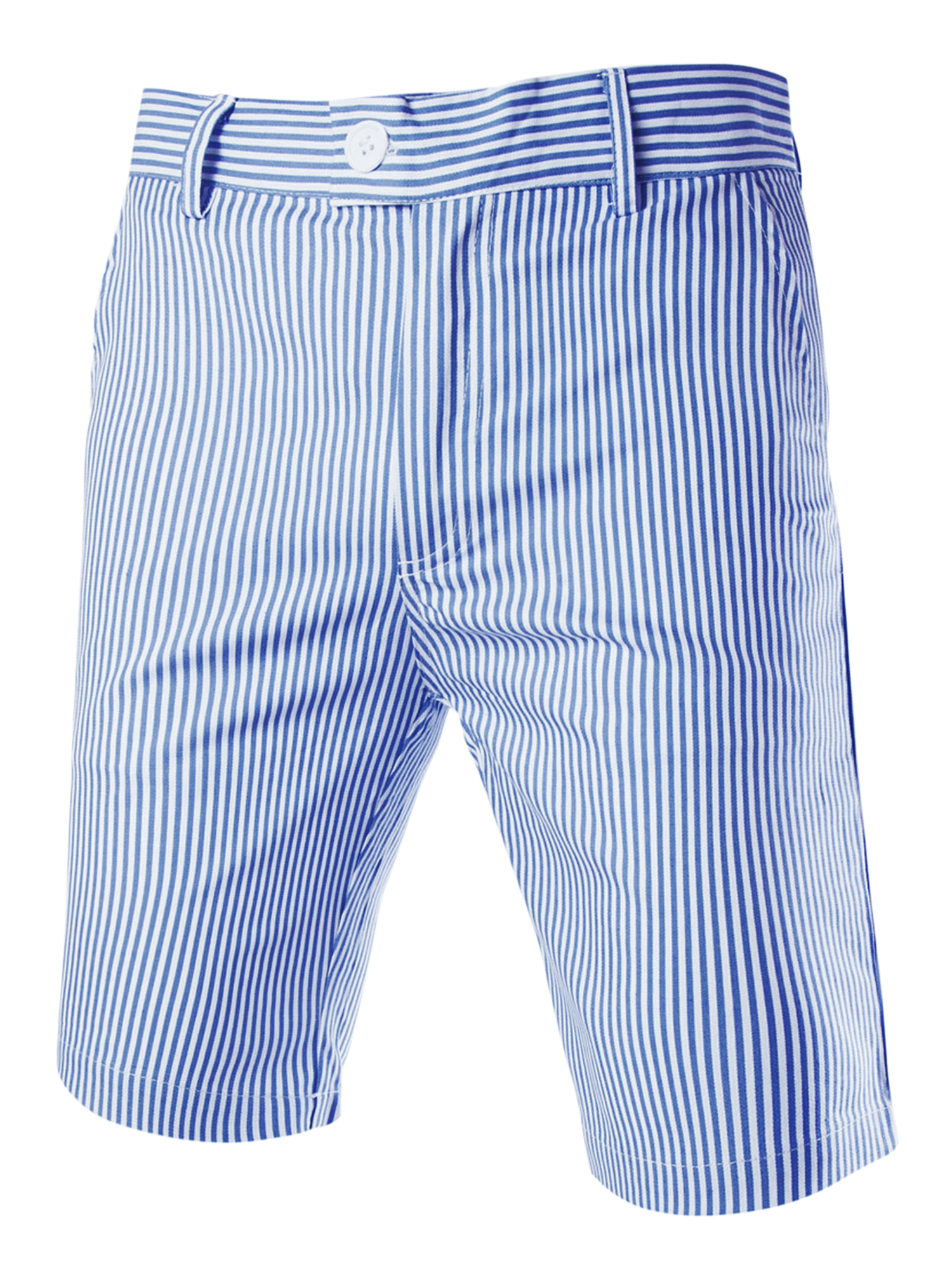 INSPIRE CHIC Men's Stripe Flat Front Mid Rise Chino Walk Shorts