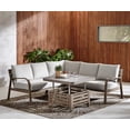 thumbnail image 1 of Better Homes & Gardens Prado 4-Piece Steel Outdoor Sectional Set with Cushions & Adjustable Table, Brown, 1 of 9