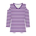 thumbnail image 4 of RXIRUCGD T-shirt Uni à la Mode pour Femme, Manches 3/4, Col en V, Haut Décontracté, Violet, Taille : S, 4 of 5