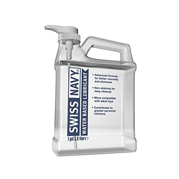 Lubrifiant à Base d'Eau de Qualité Supérieure Swiss Navy, 1 Gallon, Lubrifiant Sexuel Personnel pour Hommes, Femmes et Couples. MD Science Lab