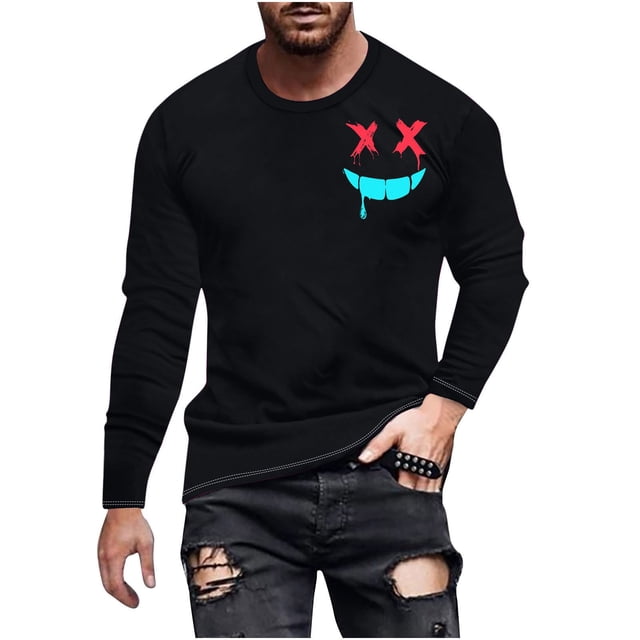 Birdeem Haut Imprimé à Manches Longues pour Homme Haut/chemise à Manches Longues à Col Rond