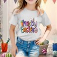 thumbnail image 2 of MIASHUI Girls Easter Graphic Print Short Sleeve Tee Kid Boy T-Shirt,White,6-7 Years, 2 of 4