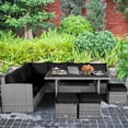 thumbnail image 3 of Gymax 7PCS Rattan Patio Sectional Sofa Set Conversation Set w/ Black Cushions, 3 of 10