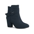 thumbnail image 1 of Unique Bargains Bottes à Talon Bloc à Bout Rond pour Femmes Bottillons à la Cheville Bleu (Taille 10), 1 of 7