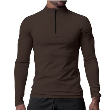 QIPOPIQ Men's Quarter 1/4 Zip Pullover Long Sleeve Workout Jackets, Athletic Dry Fit Running Shirts Clearance