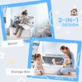 thumbnail image 4 of Qaba Coffre de Rangement pour Jouets pour Tout-Petits, Banc de Rangement pour Enfants avec Dossier, Gris, 4 of 10