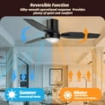 thumbnail image 4 of VAGIZM 42 Inch Flush Mount Ceiling Fan with Light - 3 Blades Modern Ceiling Fan for Living Room and Bedroom - Quiet DC Motor - Dimmable - Reversible Function - Black, 4 of 7