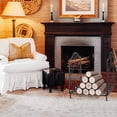 thumbnail image 2 of 15.6" Heavy Duty Firewood Racks Log Holder Iron Fire Wood Stove Storage Rack With Decorative Scroll Design, 2 of 9
