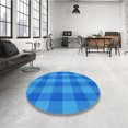 thumbnail image 4 of Ahgly Company Tapis d'Intérieur Rectangulaire Transitionnel Bleu Lavable à la Machine, 8 Pieds x 12 Pieds, 4 of 7