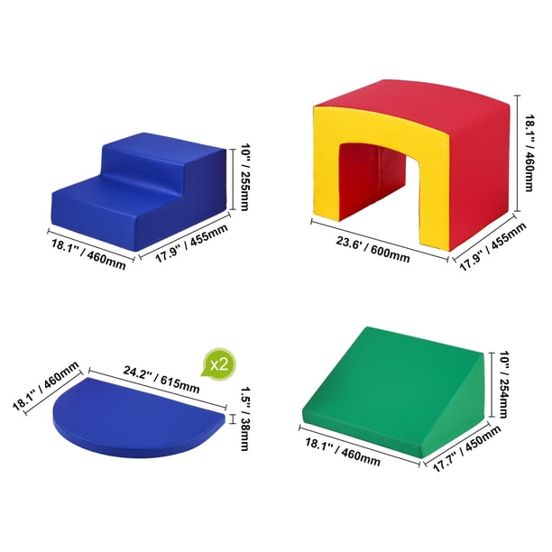 Blocs De Construction En Mousse JM312 Pour Tout-petits – Escalade, Rampement, Glissade – Surface Vinyle Facile Nettoyage