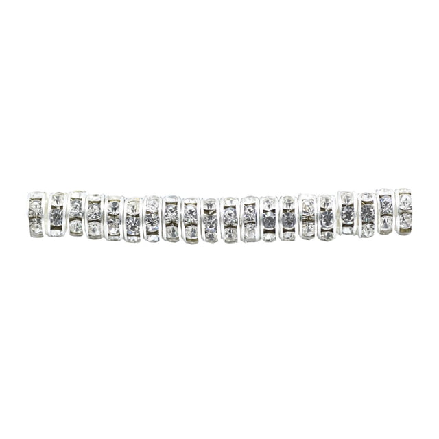 100 Pcs Rondelles en Strass avec Grandes Rondelles Rondes Multicolores Trous Breloque Perles Entretoises Bijoux Cristal Multicolores Perles en Vrac pour Bricolage Collier Blanc