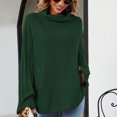 thumbnail image 2 of TIMIFIS Womens' Turtleneck Long Sleeve Cable Knit Sweaters Oversized Sweaters Fall Long Sleeve Spilt Hem Tunic Pullover Sweater Knit TopsFall/Winter, 2 of 5